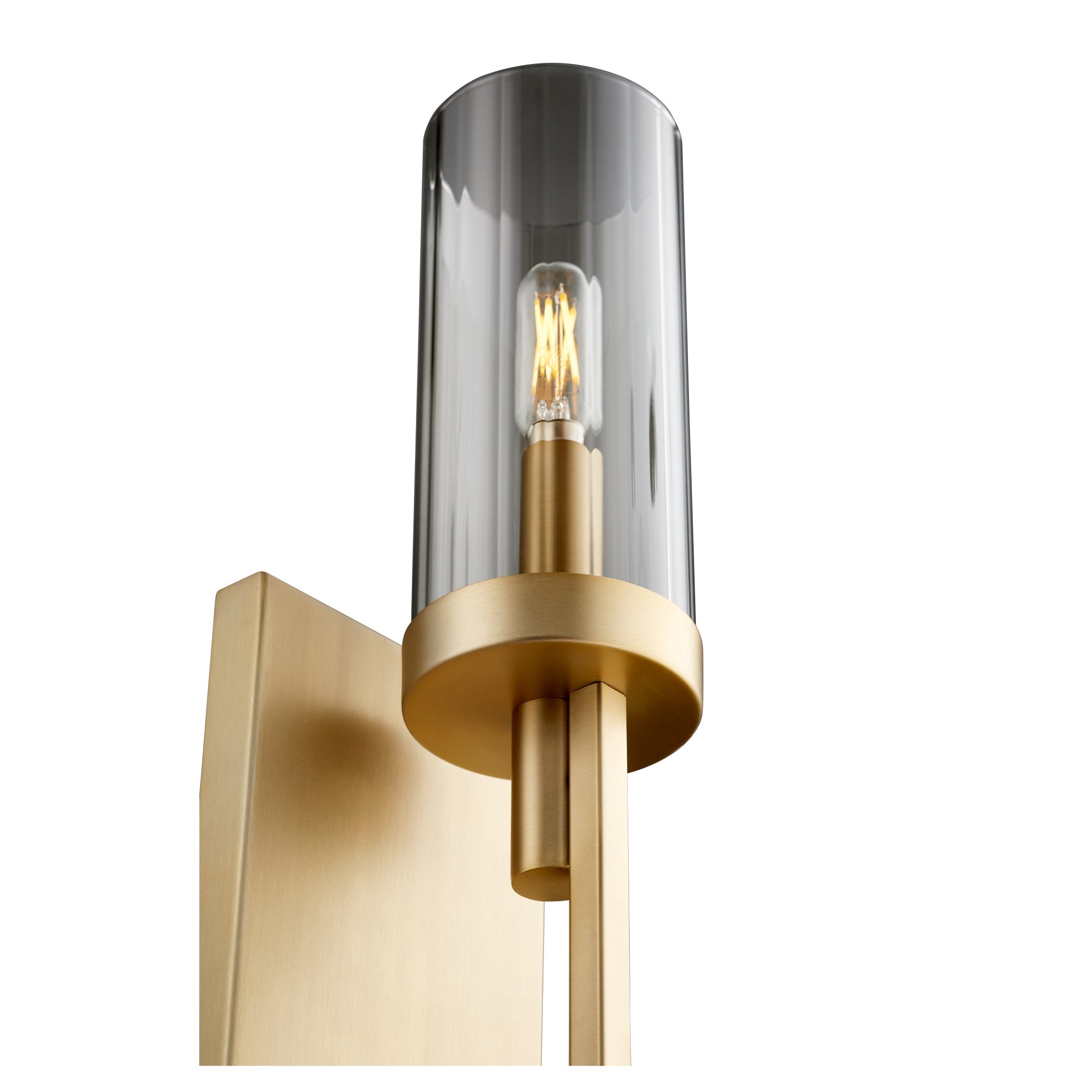 Quorum Ladin 501-1-80 Wall Mount - Aged Brass W/ Smoke Fluted Glass