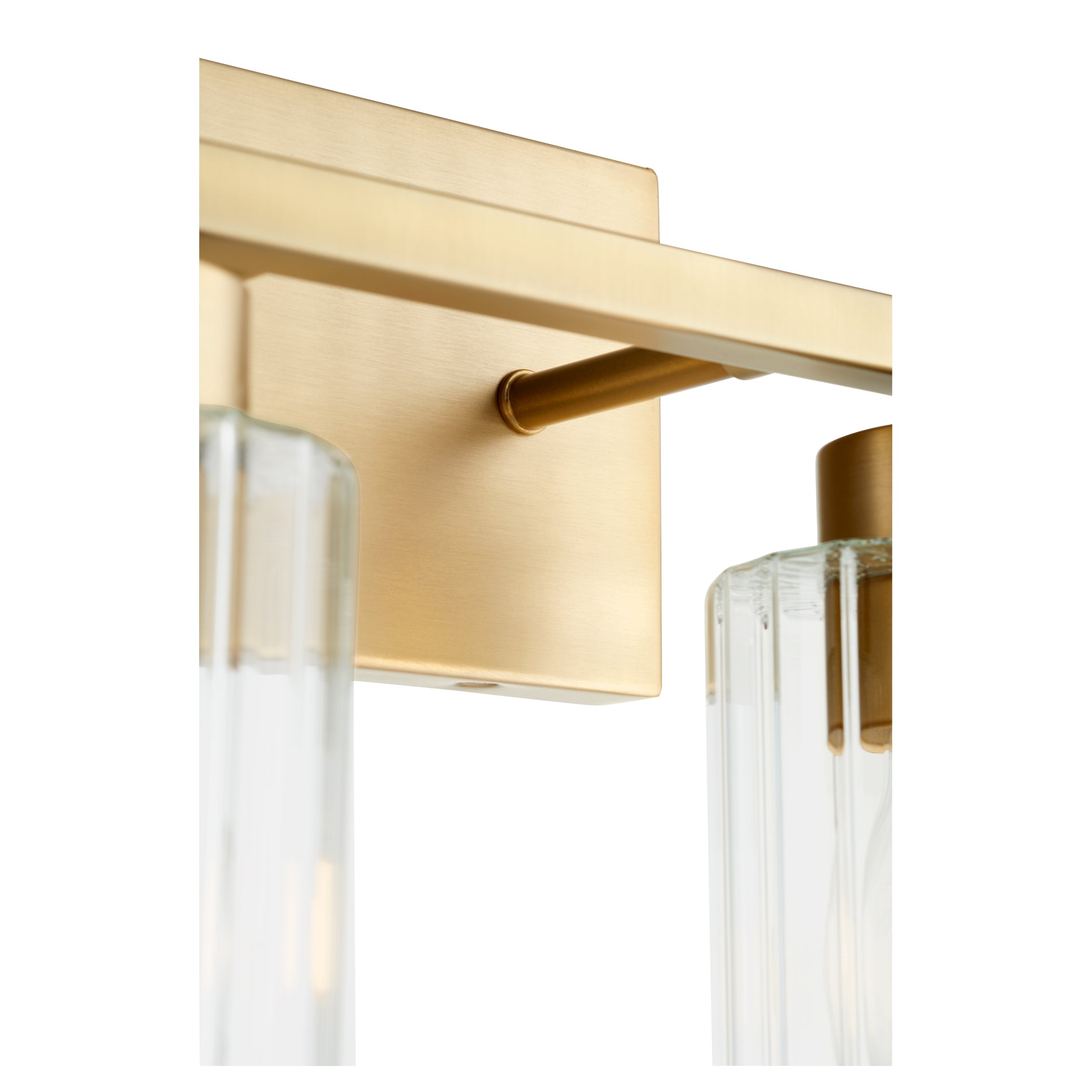 Quorum Ladin 501-3-280 Vanity - Aged Brass W/ Clear Fluted Glass