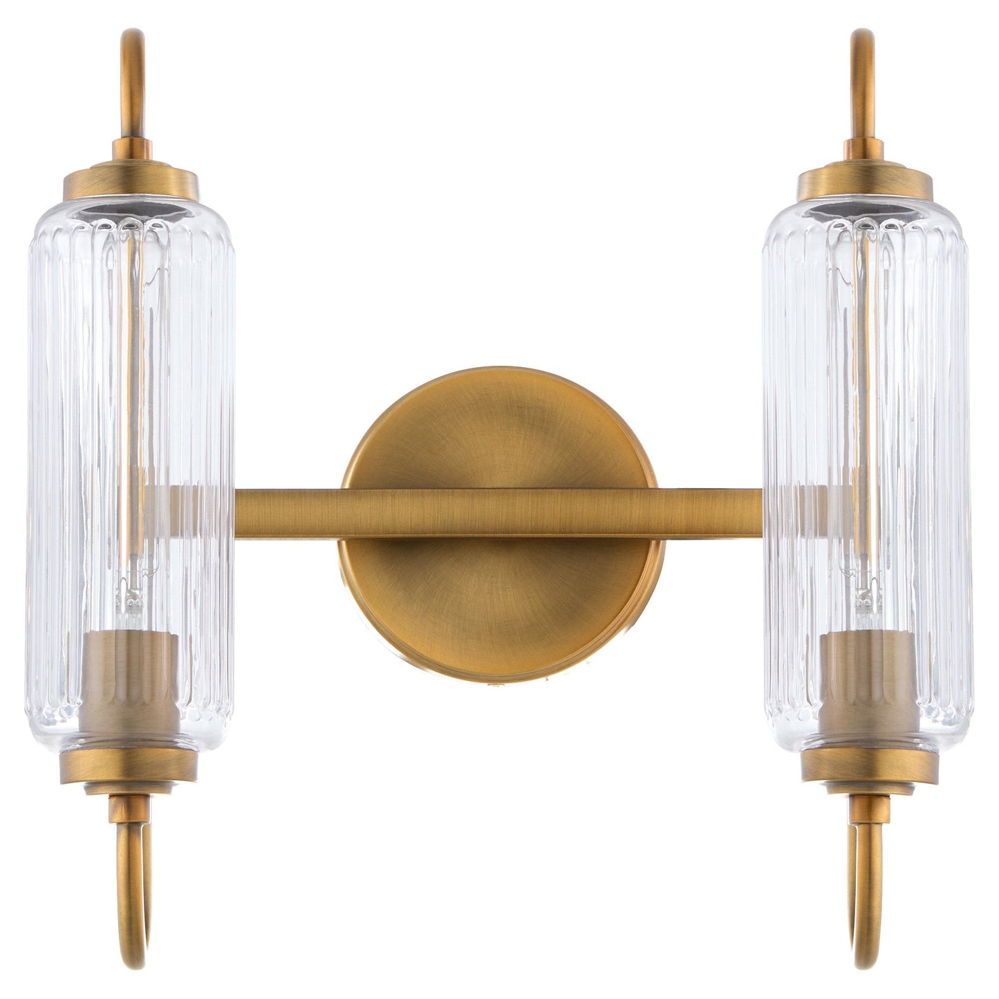 Quorum Whitmire 5015-2-47 Vanity Light Fixture, UL Damp Rated, Brushed Brass