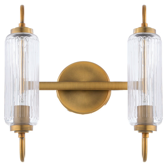 Quorum Whitmire 5015-2-47 Vanity Light Fixture, UL Damp Rated, Brushed Brass