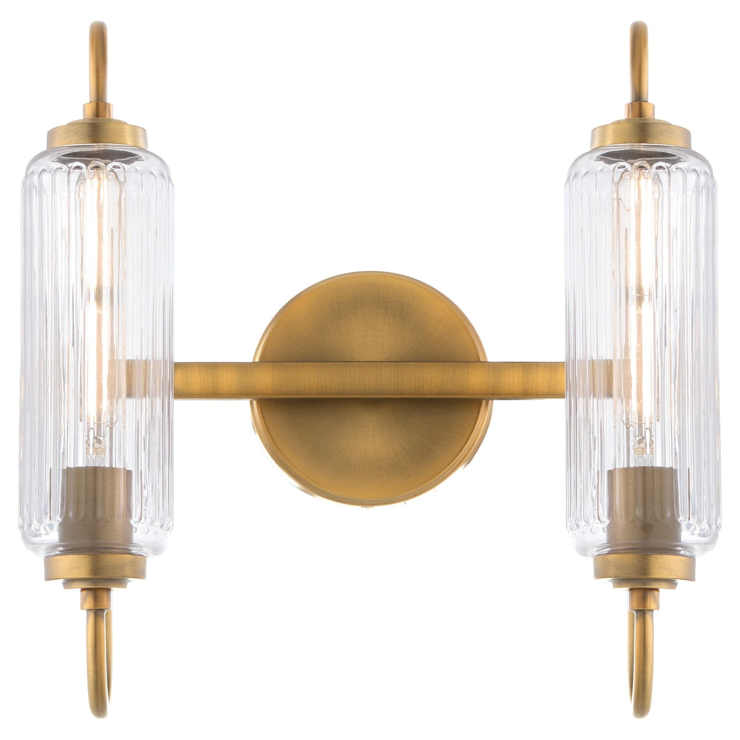 Quorum Whitmire 5015-2-47 Vanity Light Fixture, UL Damp Rated, Brushed Brass