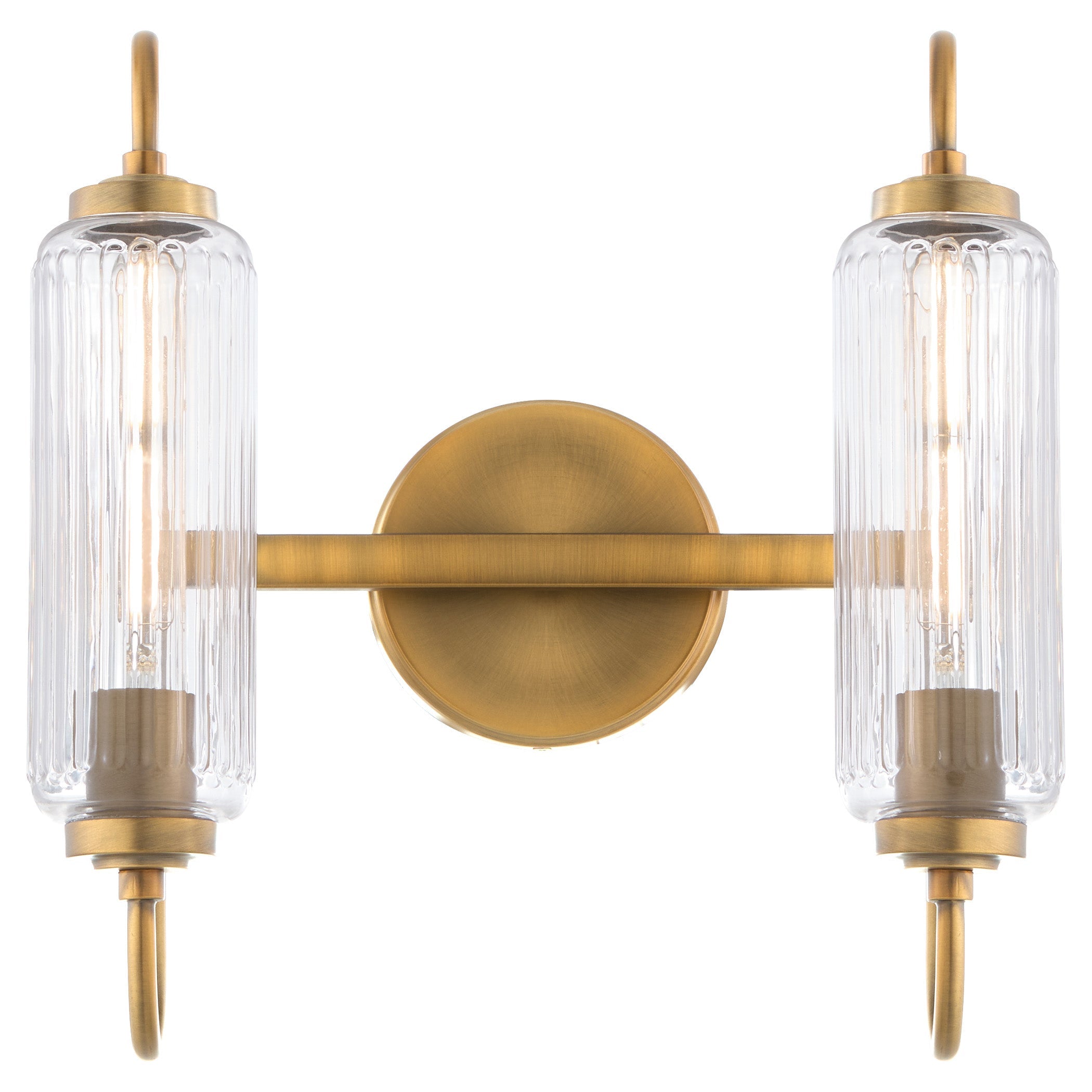 Quorum Whitmire 5015-2-47 Vanity Light Fixture, UL Damp Rated, Brushed Brass