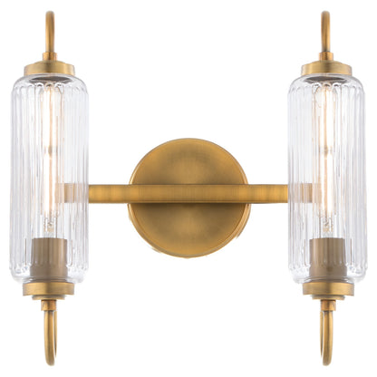Quorum Whitmire 5015-2-47 Vanity Light Fixture, UL Damp Rated, Brushed Brass