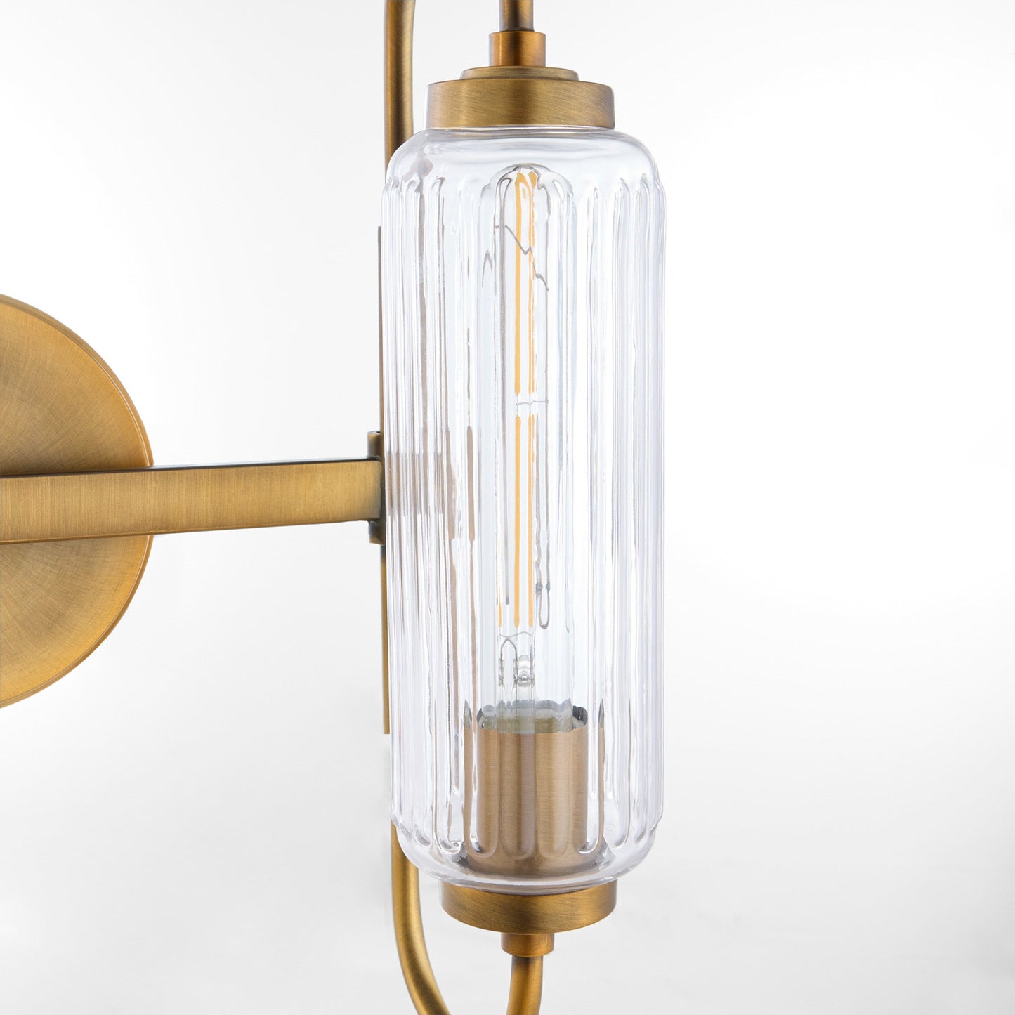 Quorum Whitmire 5015-2-47 Vanity Light Fixture, UL Damp Rated, Brushed Brass