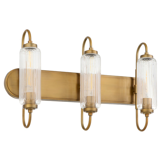 Oxygen Lighting Whitmire 5015-3-47 Vanity Light Fixture, UL Damp Rated, Brushed Brass