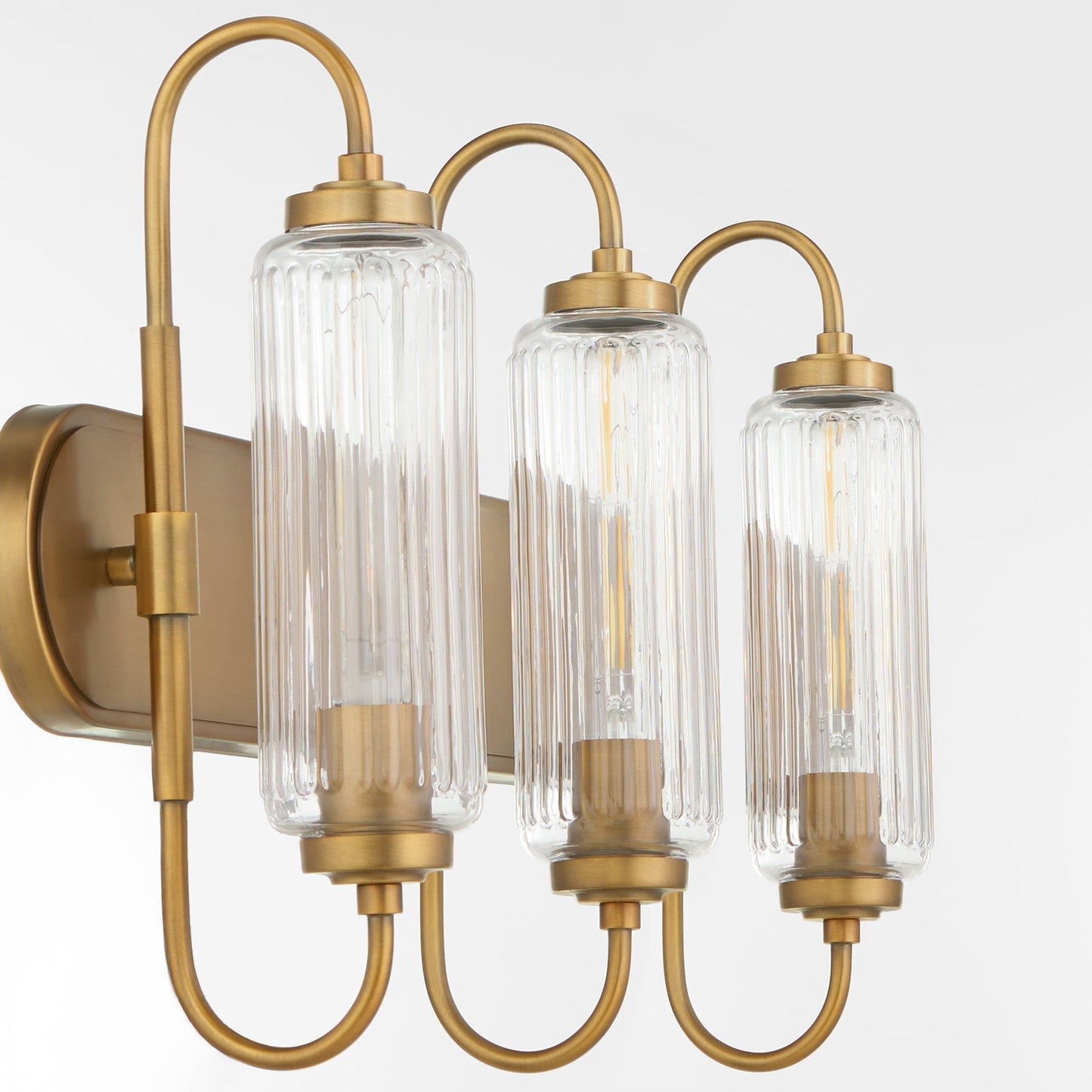 Oxygen Lighting Whitmire 5015-3-47 Vanity Light Fixture, UL Damp Rated, Brushed Brass