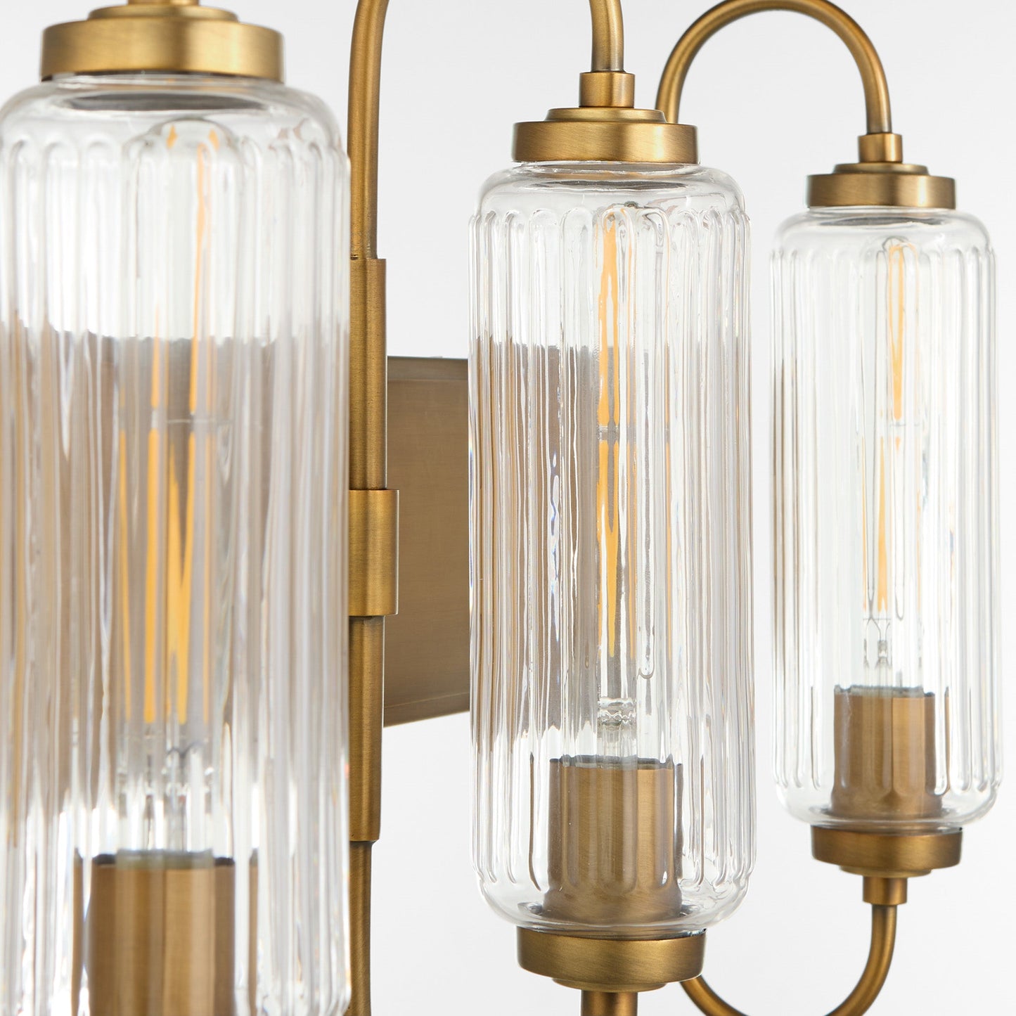 Quorum Whitmire 5015-4-47 Vanity Light Fixture, UL Damp Rated, Brushed Brass