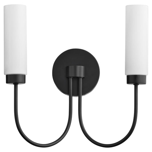 Quorum Jerome 5024-2-59 Wall Mount, UL Damp Rated, Matte Black