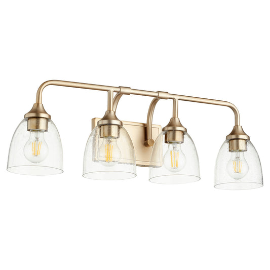 Quorum Enclave 5059-4-280 Vanity - Aged Brass W/ Clear/seeded