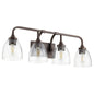 Quorum Enclave 5059-4-286 Vanity - Oiled Bronze W/ Clear/seeded
