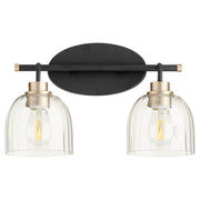 Quorum Espy 507-2-6980 Vanity - Textured Black W/ Aged Brass