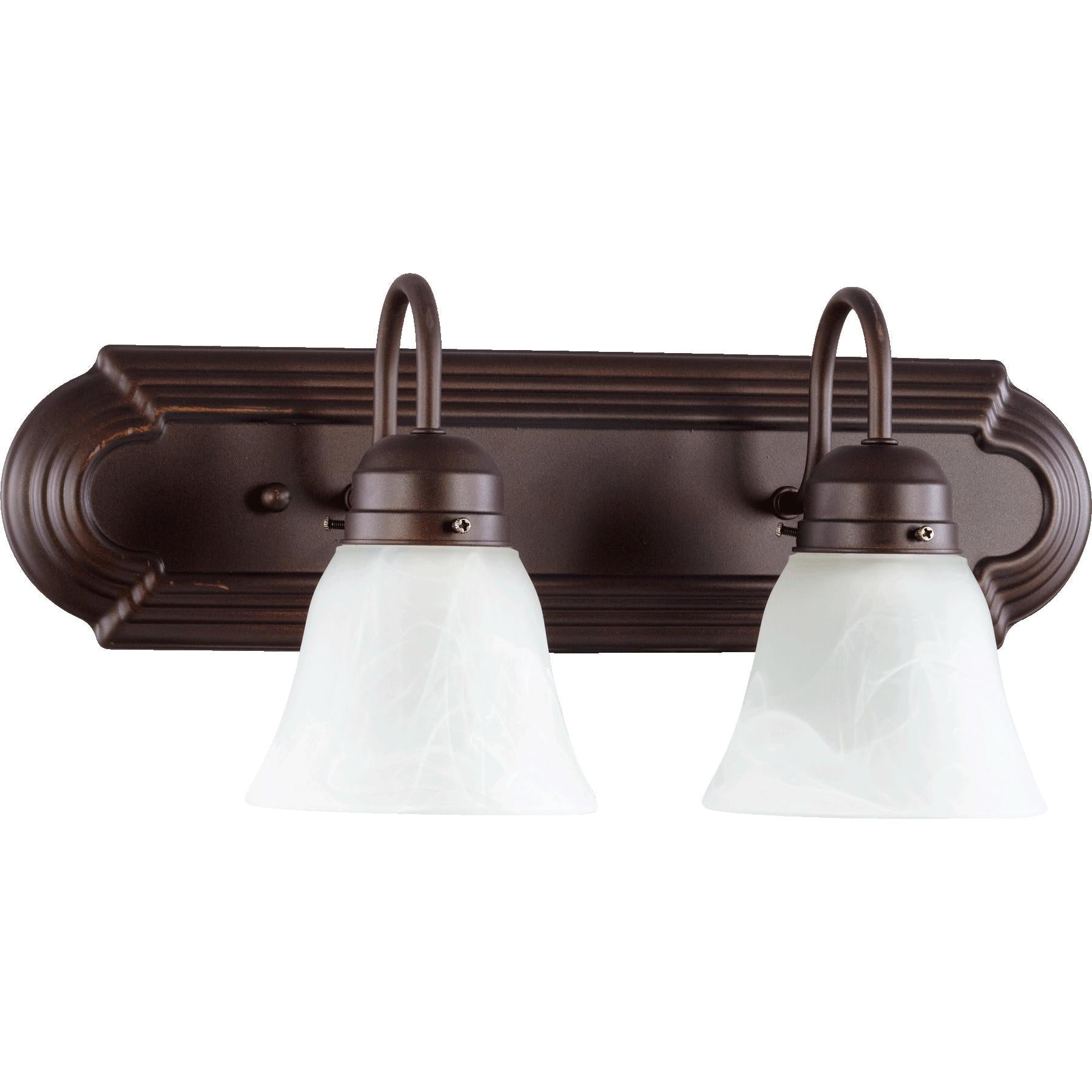 Quorum 5094-2-186 Vanity - Oiled Bronze W/ Faux Alabaster