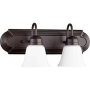 Quorum 5094-2-86 Vanity - Oiled Bronze W/ Satin Opal