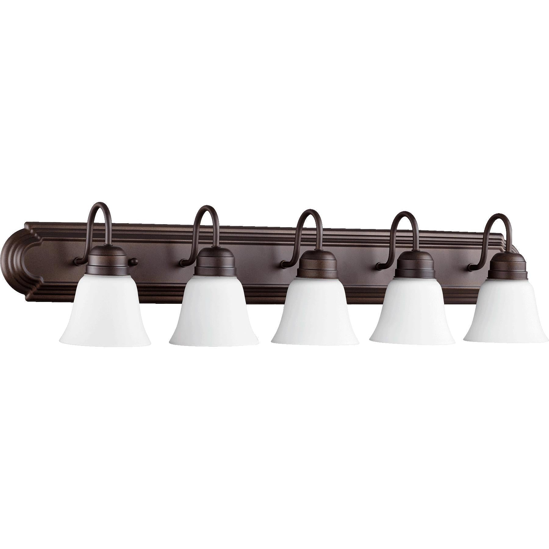 Quorum 5094-5-86 Vanity - Oiled Bronze W/ Satin Opal