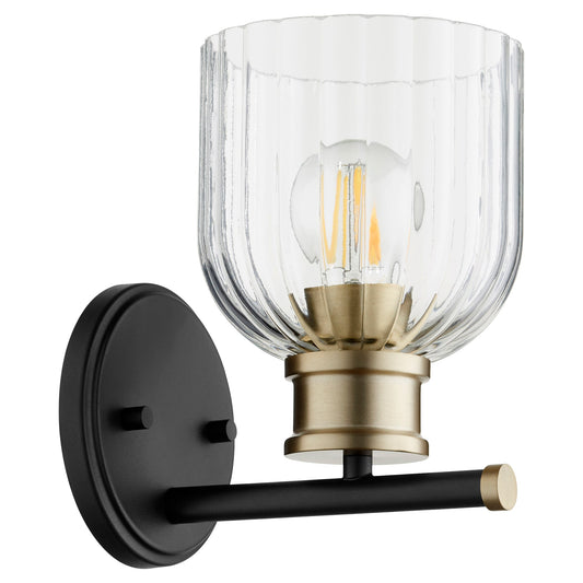 Quorum Monarch 510-1-6980 Wall Mount - Textured Black W/ Aged Brass