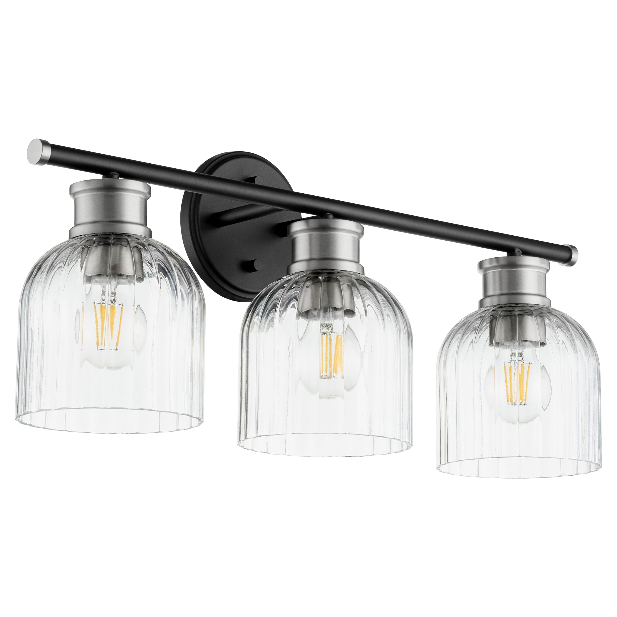 Quorum Monarch 510-3-6965 Vanity - Textured Black W/ Satin Nickel