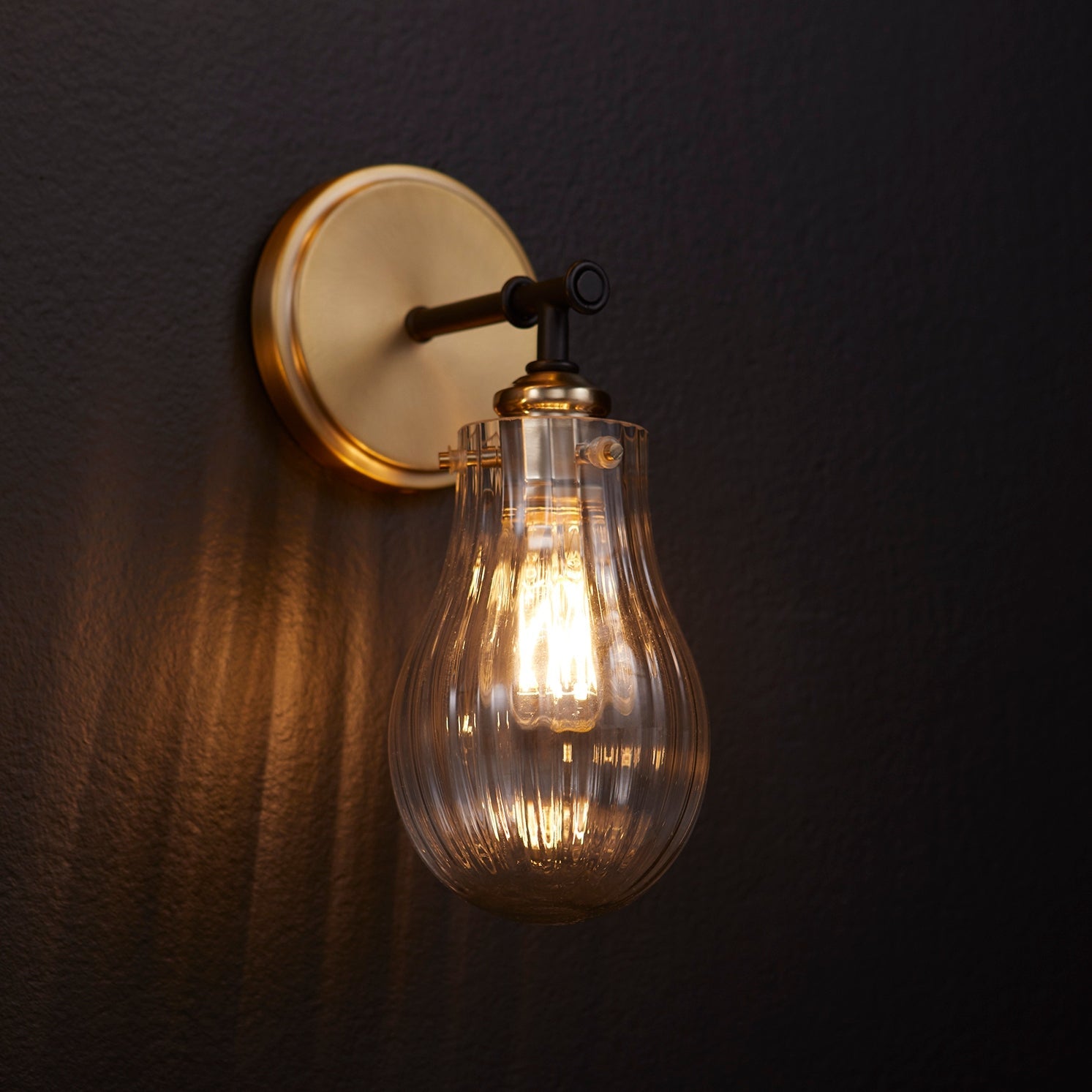 Quorum 511-1-69 Wall Mount - Textured Black W/ Aged Brass