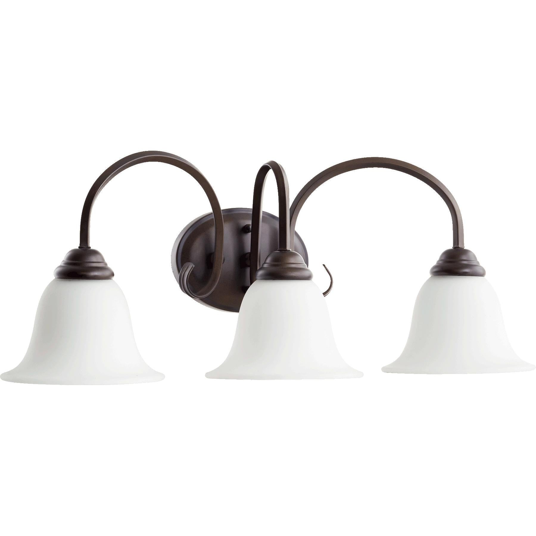 Quorum Spencer 5110-3-186 Vanity - Oiled Bronze W/ Satin Opal