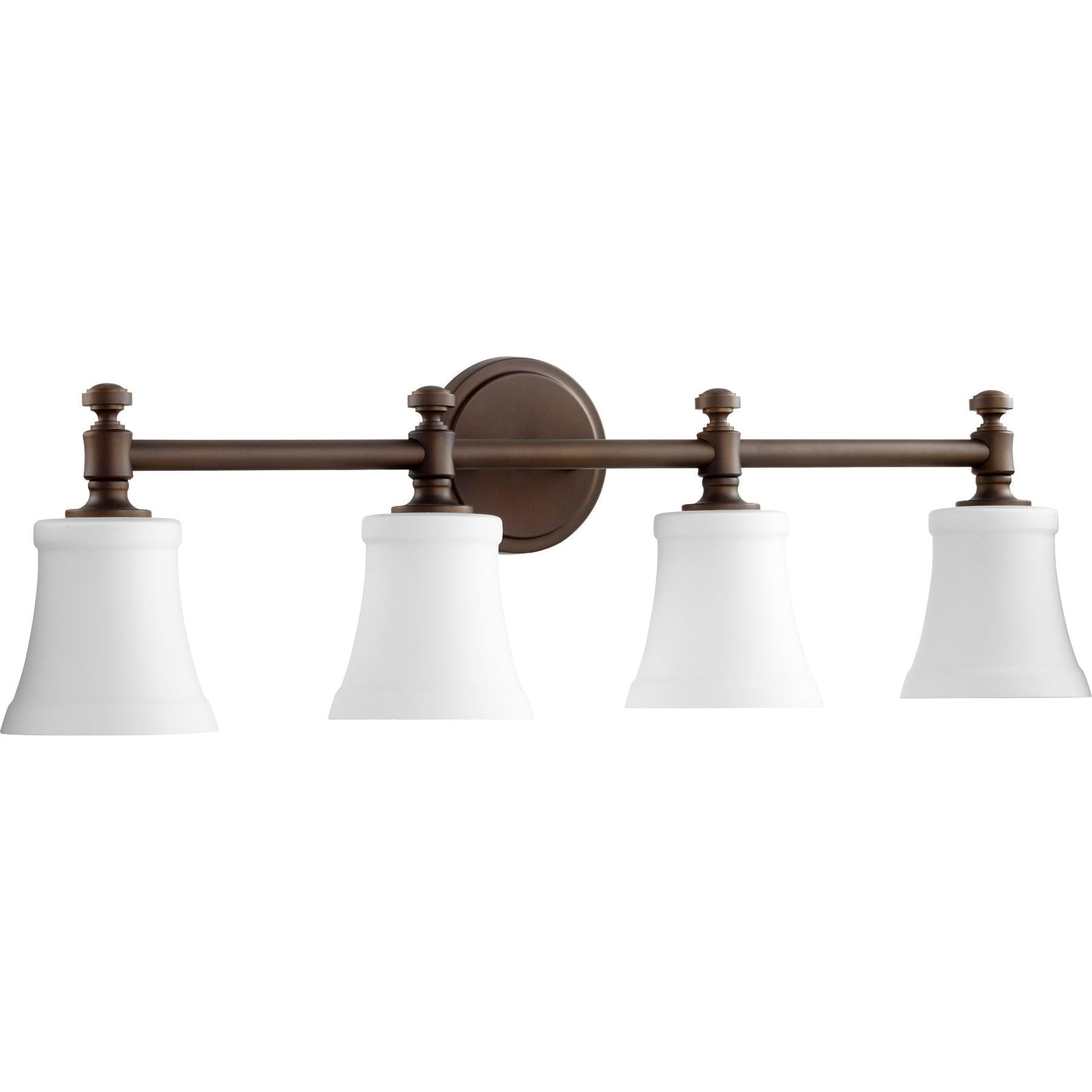 Quorum Rossington 5122-4-186 Vanity - Oiled Bronze W/ Satin Opal