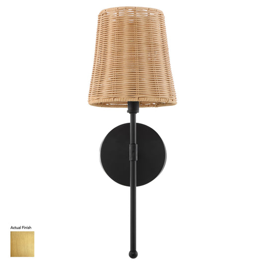 Quorum Fairview 5123-1-47 Wall Mount, UL Damp Rated, Brushed Brass