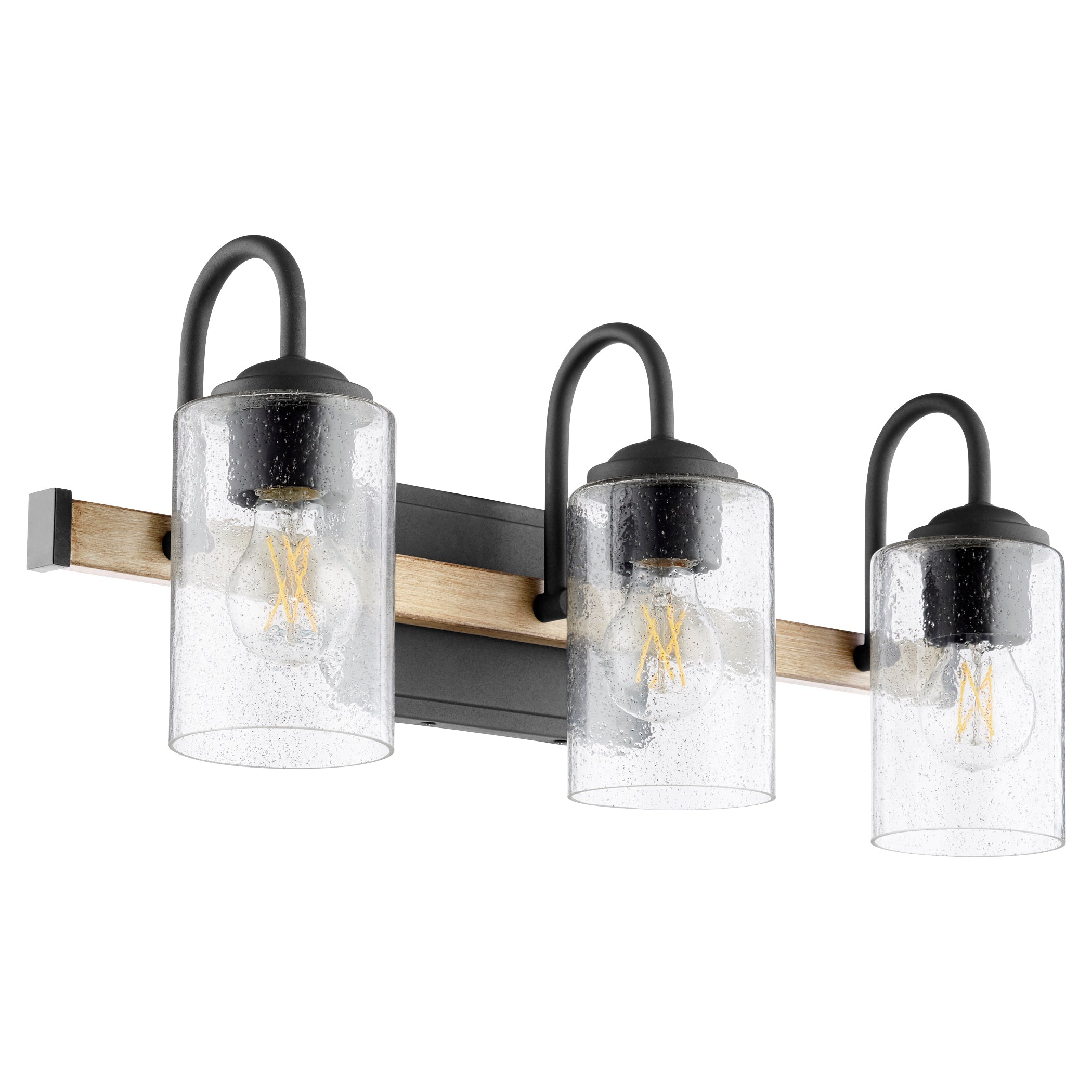 Quorum 5140-3-69 Vanity - Textured Black W/ Driftwood Finish