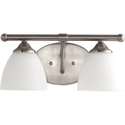 Quorum Brooks 5150-2-65 Vanity - Satin Nickel W/ Satin Opal