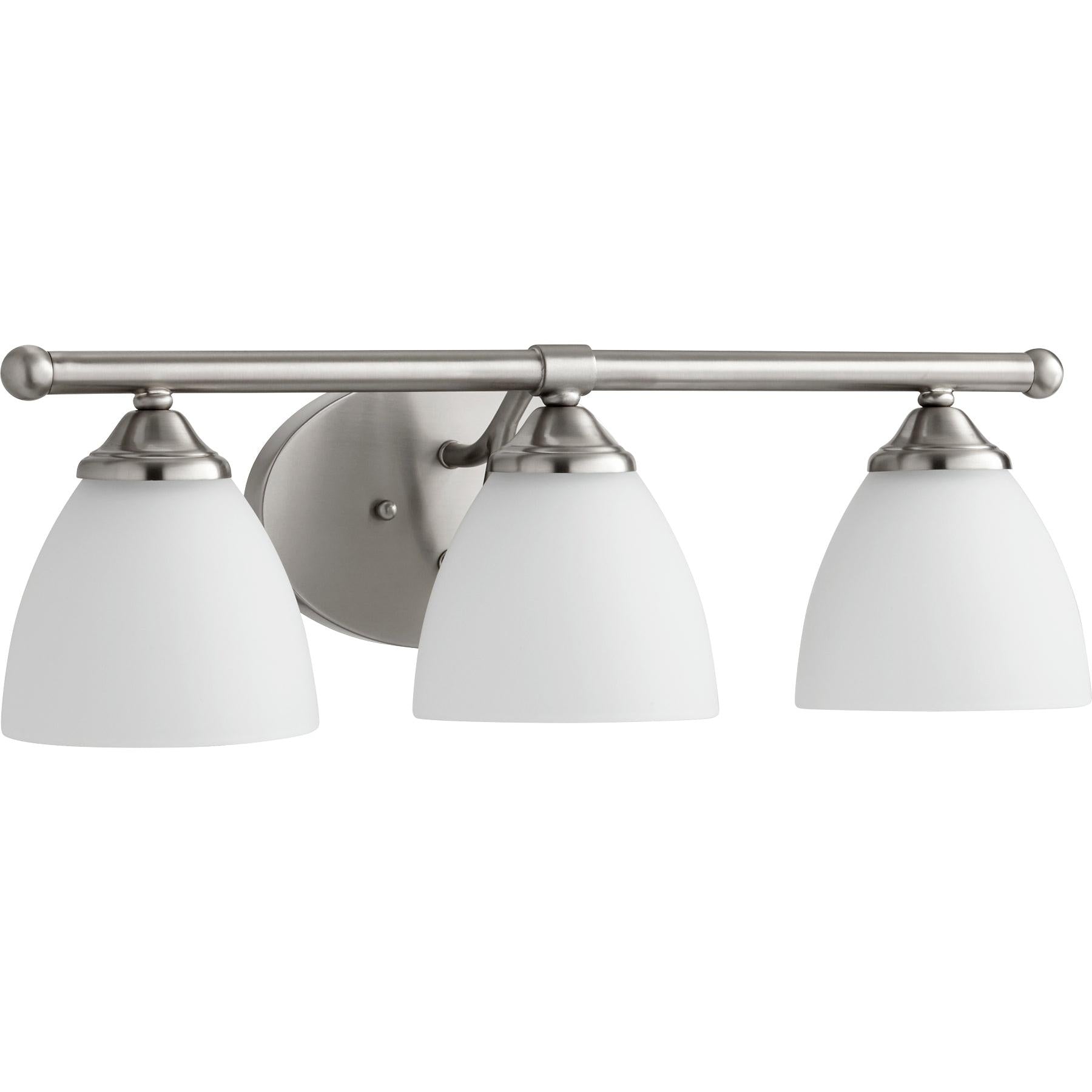 Quorum Brooks 5150-3-65 Vanity - Satin Nickel W/ Satin Opal