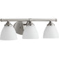 Quorum Brooks 5150-3-65 Vanity - Satin Nickel W/ Satin Opal