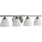 Quorum Brooks 5150-4-65 Vanity - Satin Nickel W/ Satin Opal
