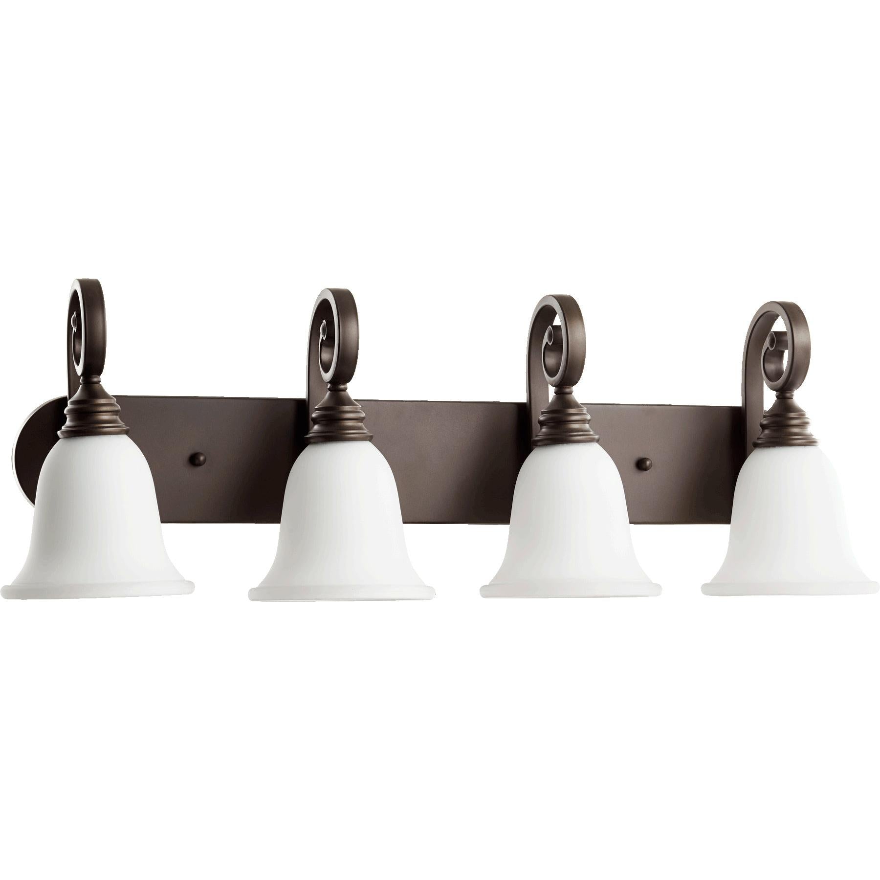 Quorum Bryant 5154-4-186 Vanity - Oiled Bronze W/ Satin Opal
