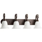 Quorum Bryant 5154-4-186 Vanity - Oiled Bronze W/ Satin Opal