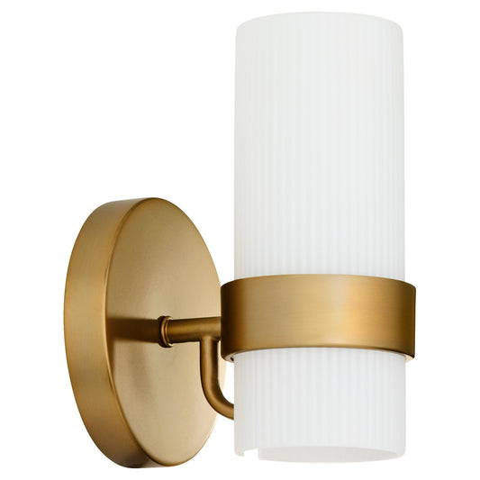 Quorum Sojourn 5169-1-47 Wall Mount, UL Damp Rated, Brushed Brass