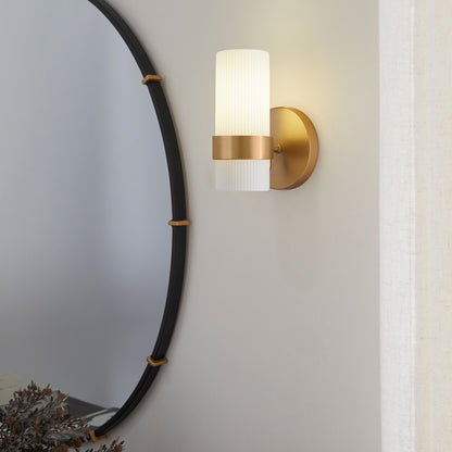 Quorum Sojourn 5169-1-47 Wall Mount, UL Damp Rated, Brushed Brass