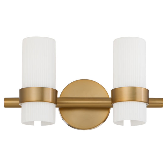 Oxygen Lighting Sojourn 5169-2-47 Vanity Light Fixture, UL Damp Rated, Brushed Brass
