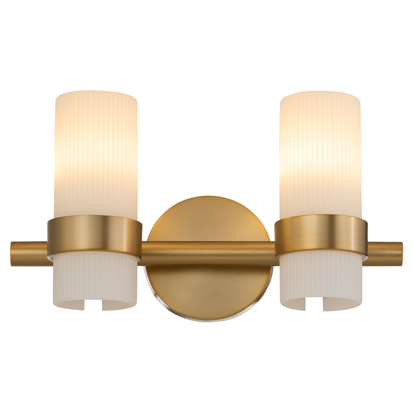 Oxygen Lighting Sojourn 5169-2-47 Vanity Light Fixture, UL Damp Rated, Brushed Brass