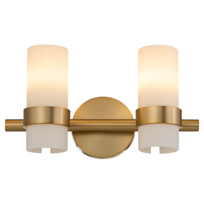 Oxygen Lighting Sojourn 5169-2-47 Vanity Light Fixture, UL Damp Rated, Brushed Brass