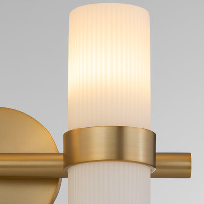 Oxygen Lighting Sojourn 5169-2-47 Vanity Light Fixture, UL Damp Rated, Brushed Brass