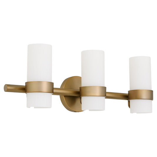 Oxygen Lighting Sojourn 5169-3-47 Vanity Light Fixture, UL Damp Rated, Brushed Brass