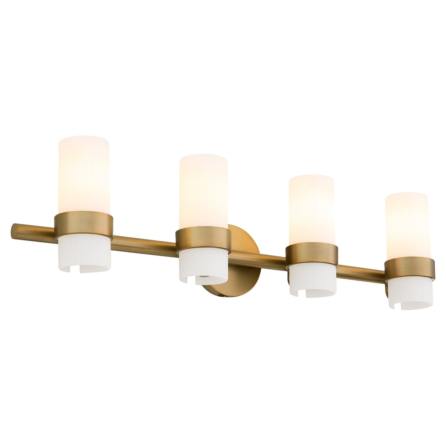 Quorum Sojourn 5169-4-47 Vanity Light Fixture, UL Damp Rated, Brushed Brass