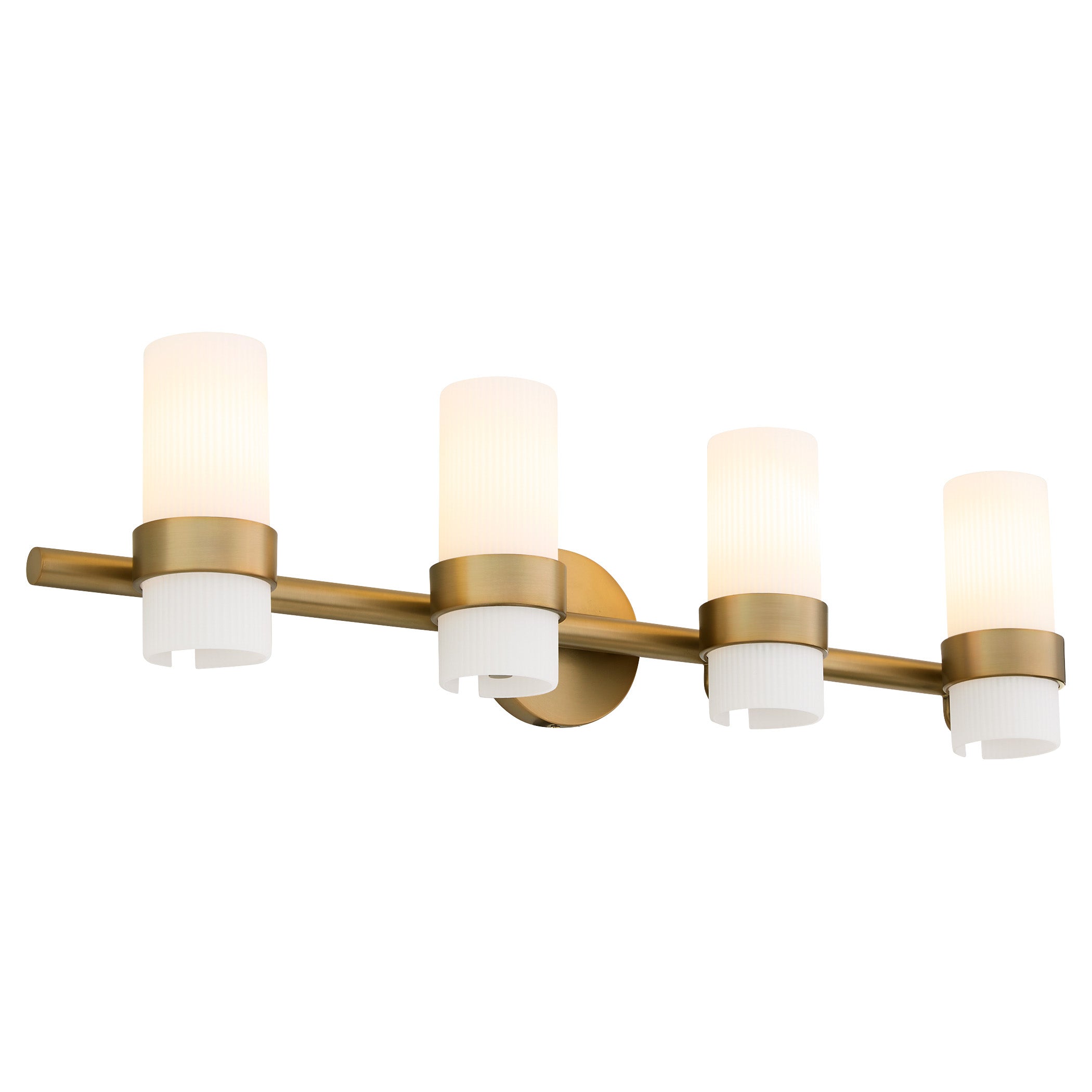 Quorum Sojourn 5169-4-47 Vanity Light Fixture, UL Damp Rated, Brushed Brass