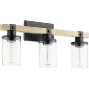 Quorum Alpine 5189-3-69 Vanity - Textured Black W/ Driftwood Finish