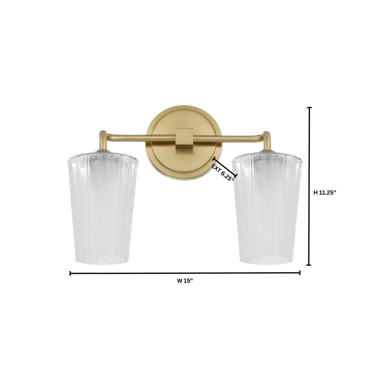 Quorum International PROVIDENCE 5238-2-80 2 Light Vanity Bathroom Fixture Transitional - Aged Brass