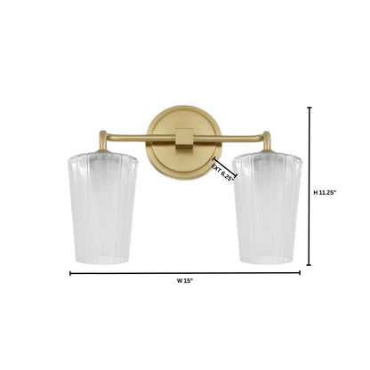 Quorum International PROVIDENCE 5238-2-80 2 Light Vanity Bathroom Fixture Transitional - Aged Brass