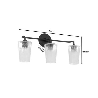 Quorum International PROVIDENCE 5238-3-59 3 Light Vanity Bathroom Fixture Transitional - Matte Black