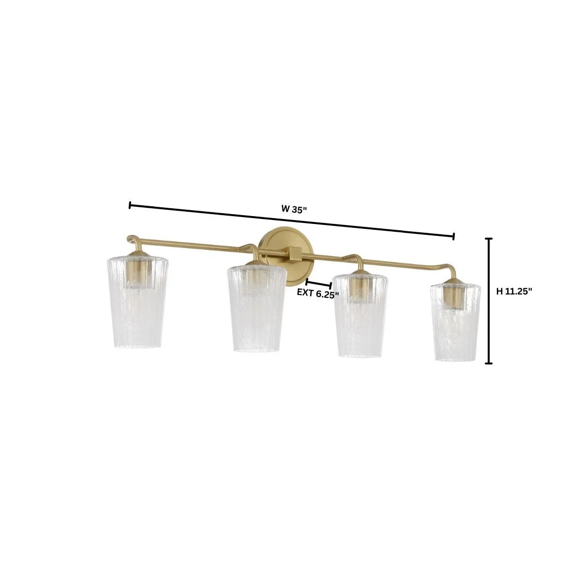 Quorum International PROVIDENCE 5238-4-80 4 Light Vanity Bathroom Fixture Transitional - Aged Brass.