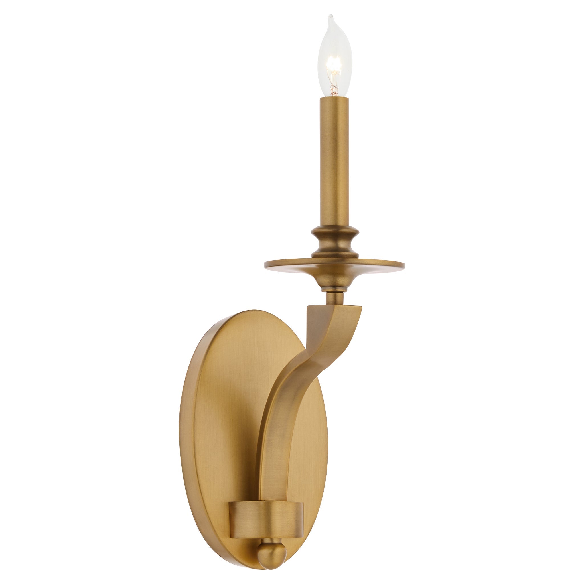 Quorum Chantelle 5240-1-47 Sconce, UL Damp Rated, Brushed Brass