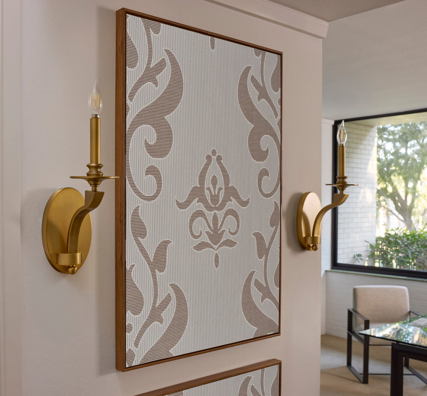 Quorum Chantelle 5240-1-47 Sconce, UL Damp Rated, Brushed Brass