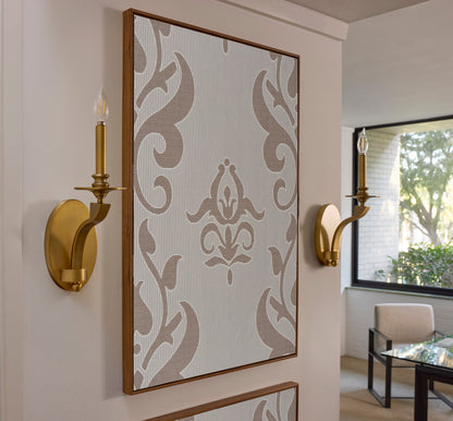 Quorum Chantelle 5240-1-47 Sconce, UL Damp Rated, Brushed Brass