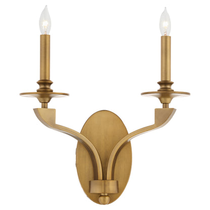 Quorum Chantelle 5240-2-47 Sconce, UL Damp Rated, Brushed Brass