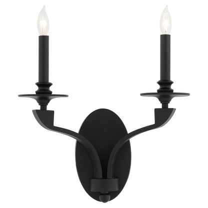 Quorum Chantelle 5240-2-59 Sconce, UL Damp Rated, Matte Black